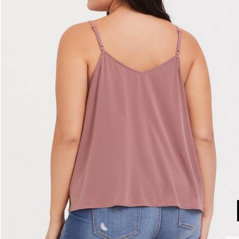 Torrid Pink Camisole with Black Lace Trim - Picture 4 of 6